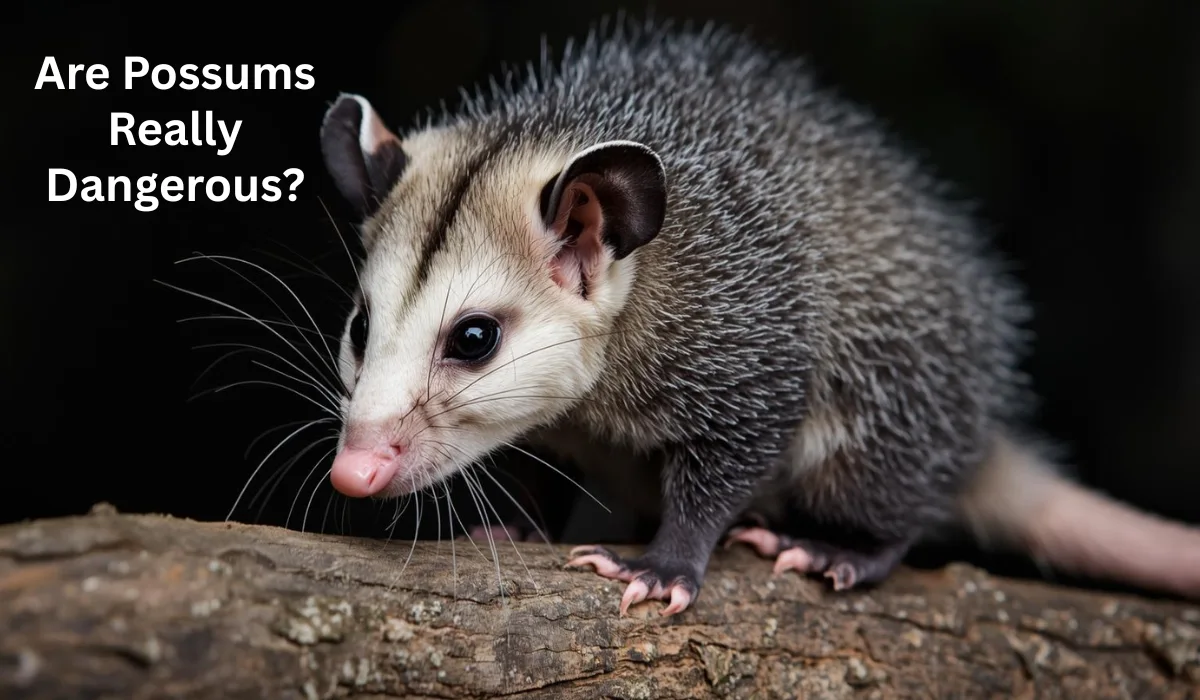Possums sitting on branch