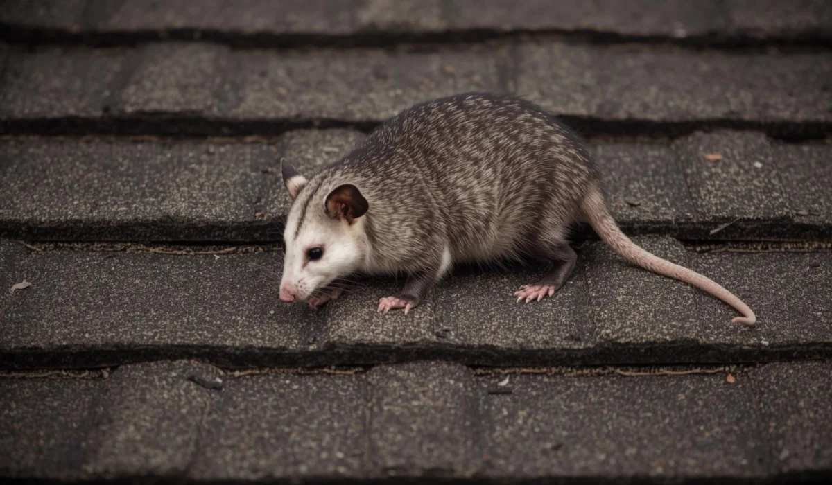 Possums sitting on roof
