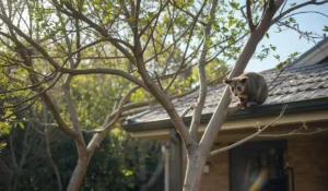 Possum siiting on tree